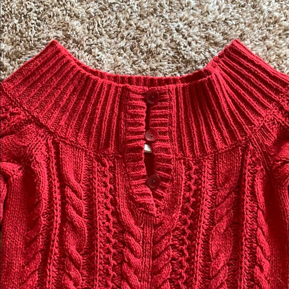 NWOT American Eagle Red Crochet Sweater - Picture 3 of 6